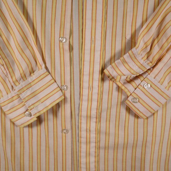 Vintage BVD 70s Neva Press Light Cotton Striped Mens Shirt Long Sleeve 16 1/2 34 - Picture 4 of 11